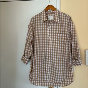Citizens Of Humanity Brown & White Gingham Button-Down Shirt